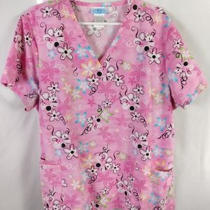 SB Scrubs 2 X pink with flowers